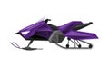 Winter ride on snowmobile. Motor sled, vehicle for extreme travelling on snow and ice, winter recreation. Vector flat