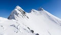 A winter ridge leading to a difficult mountain hiking trail. Tatra Mountains, Poland Royalty Free Stock Photo