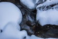 Winter river in Capcir, Cerdagne, Pyrenees, France Royalty Free Stock Photo