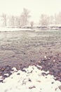 Winter River Landscape Royalty Free Stock Photo