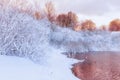 Winter river landscape Royalty Free Stock Photo