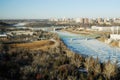 Winter river valley view in edmonton Royalty Free Stock Photo