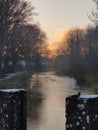 Winter evening river walks Royalty Free Stock Photo