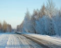 Winter road.. Royalty Free Stock Photo