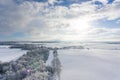 Winter road from above Royalty Free Stock Photo