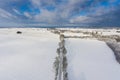 Winter road from above Royalty Free Stock Photo