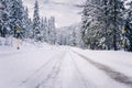 Winter Road in the Alps under Cloudy Sky Royalty Free Stock Photo