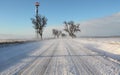 Winter road drit snow
