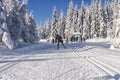 Winter road in mountains Royalty Free Stock Photo