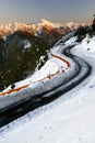 Winter road with snow