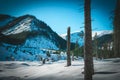 Winter road with snow in Chocholowska valley - Tatra Mountains