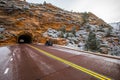 Winter road in Zion National Park, United States of America Royalty Free Stock Photo