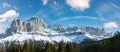 Winter rocky mountain panorama Great Dolomites Road