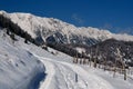 Winter rural landscape in Romania