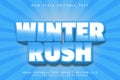Winter Rush editable text effect emboss modern style