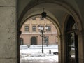 Krakow: street and lamp