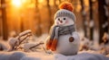 Winter\'s Delight: A Vibrant Snowman in Stylish Accessories