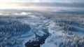 Winter\'s Embrace: An Enchanting Aerial Glimpse of Finland\'s Serene Forest