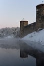 Winter\'s Embrace: Olavinlinna Castle in Snowy Splendor