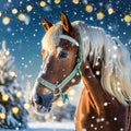 Winter\'s Grace: Christmas Horse in Moonlight