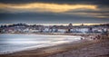 Winter`s sunset over Weymouth Beach