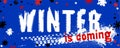 Winter driving banner with textured tires print and lettering. Advertising of car tyre service. Vector illustration