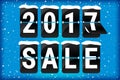 Winter sale 2017 analog flip text blue