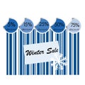 Winter sale background with bar code Royalty Free Stock Photo