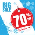 Winter sale banner blue white. poster design set with sale text Royalty Free Stock Photo