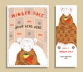 Winter sale banner with cute girl Royalty Free Stock Photo