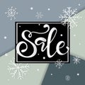 Winter sale banner, lettering design. vector illustration.