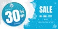 Winter sale banner template design. snow flake. Ice Crystals. se