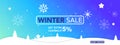 Winter sale banner template with snow flakes, ice snow shopping sale. end of winter Vector illustration