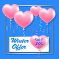 Winter sale banner vector illustration Royalty Free Stock Photo