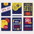 Winter sale banners. Vector set. Royalty Free Stock Photo