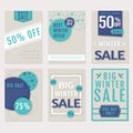 Winter sale banners. Vector set. Royalty Free Stock Photo