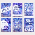 Winter sale banners. Vector set. Royalty Free Stock Photo