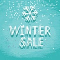 Winter sale blue frosty card