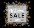 Winter Sale calligraphy text limited time only, up to 50% off