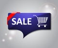 Winter sale card with cart sign