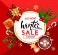 Winter sale card for New Year holidays.