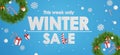 winter sale with christmas Candy,gift, on blue background