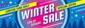 Winter sale - concept horizontal banner vector illustration. Abstract creative discount layout. Special offer. Graphic design. Royalty Free Stock Photo