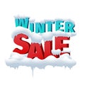 Winter sale 3d vector inscription on white