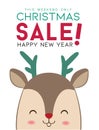 Winter sale design with Reindeer