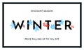 Winter sale discount season banner or poster design template. Vector winter holiday sale discount shopping text for price off redu