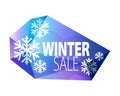 Winter sale faceted glass icon.