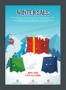 Winter Sale flyers, posters template design