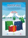 Winter Sale flyers, posters template design