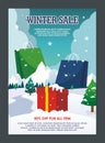 Winter Sale flyers, posters template design